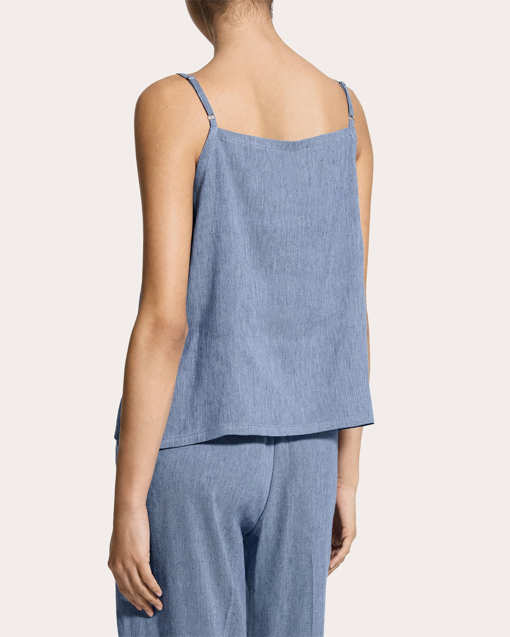 Fluid Linen Square Neck Apron Top
