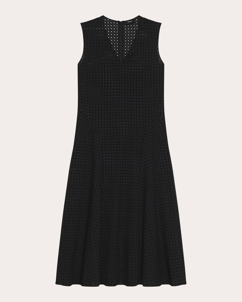 Embroidered Eyelet Cotton Easy Flare Midi Dress