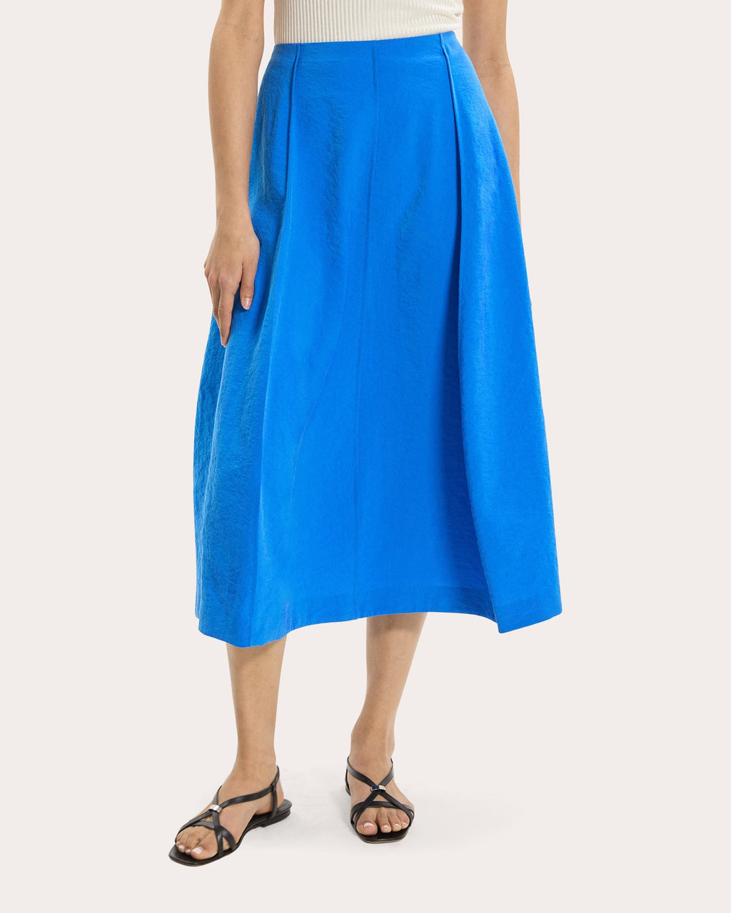 Relaxed Silk Curved Parachute Skirt