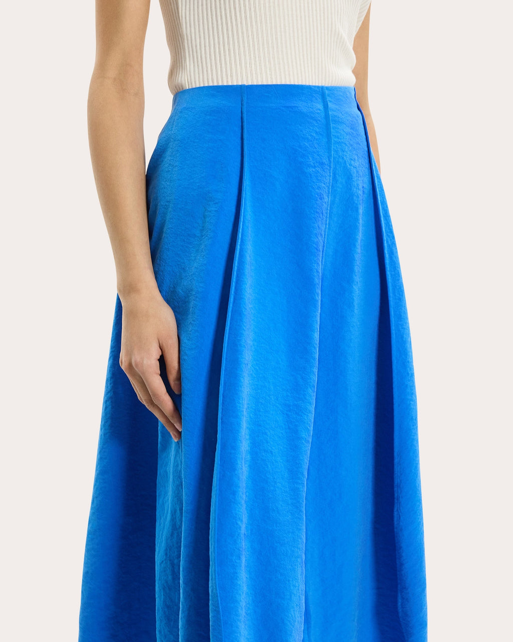 Relaxed Silk Curved Parachute Skirt