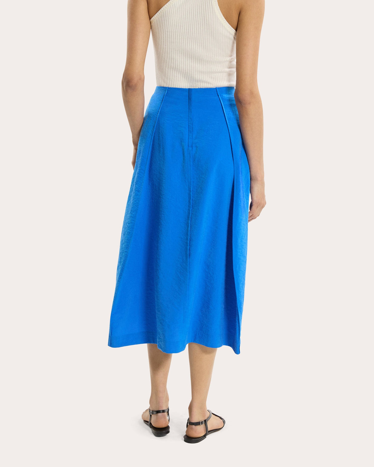 Relaxed Silk Curved Parachute Skirt