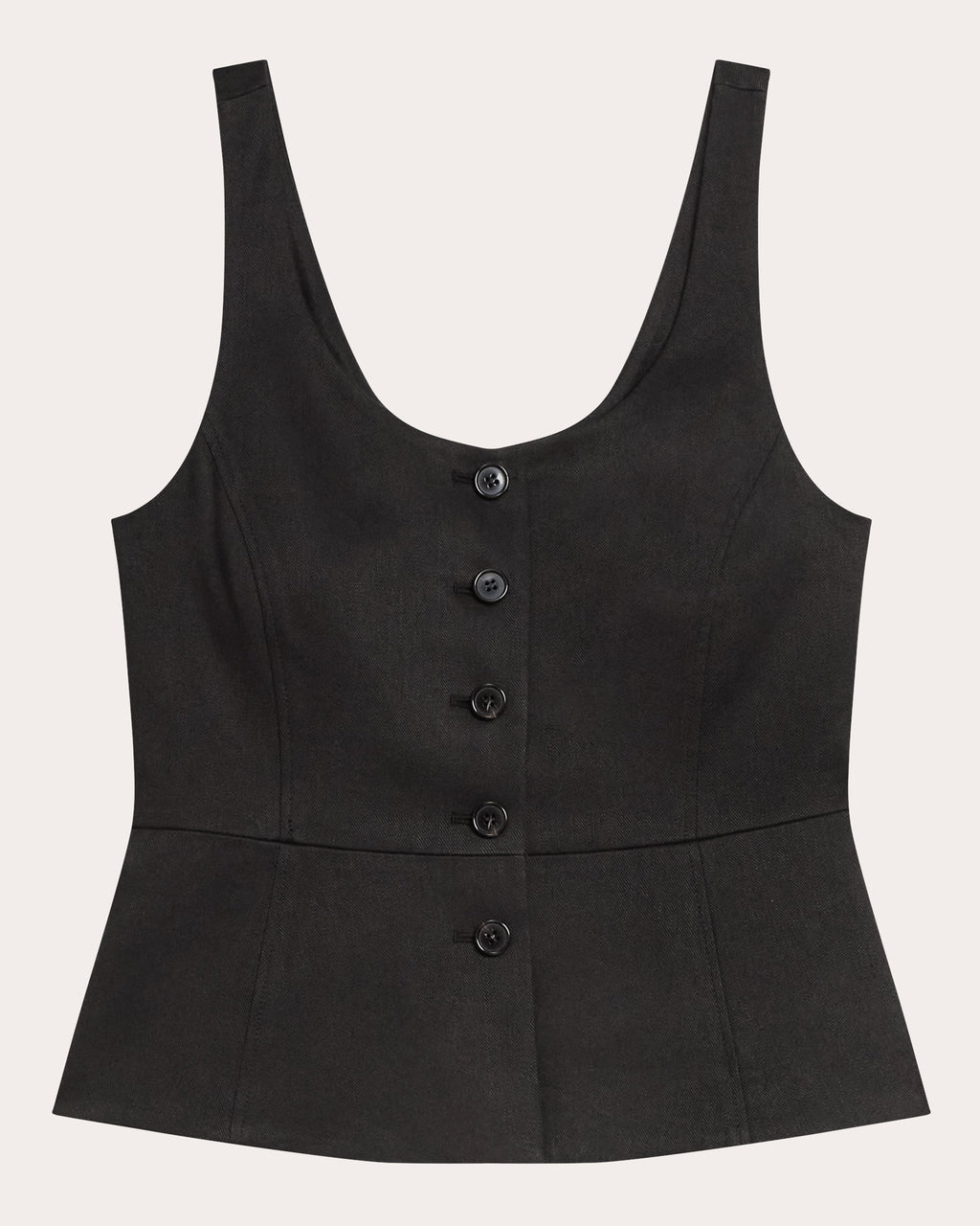 Linen Twill Peplum Vest