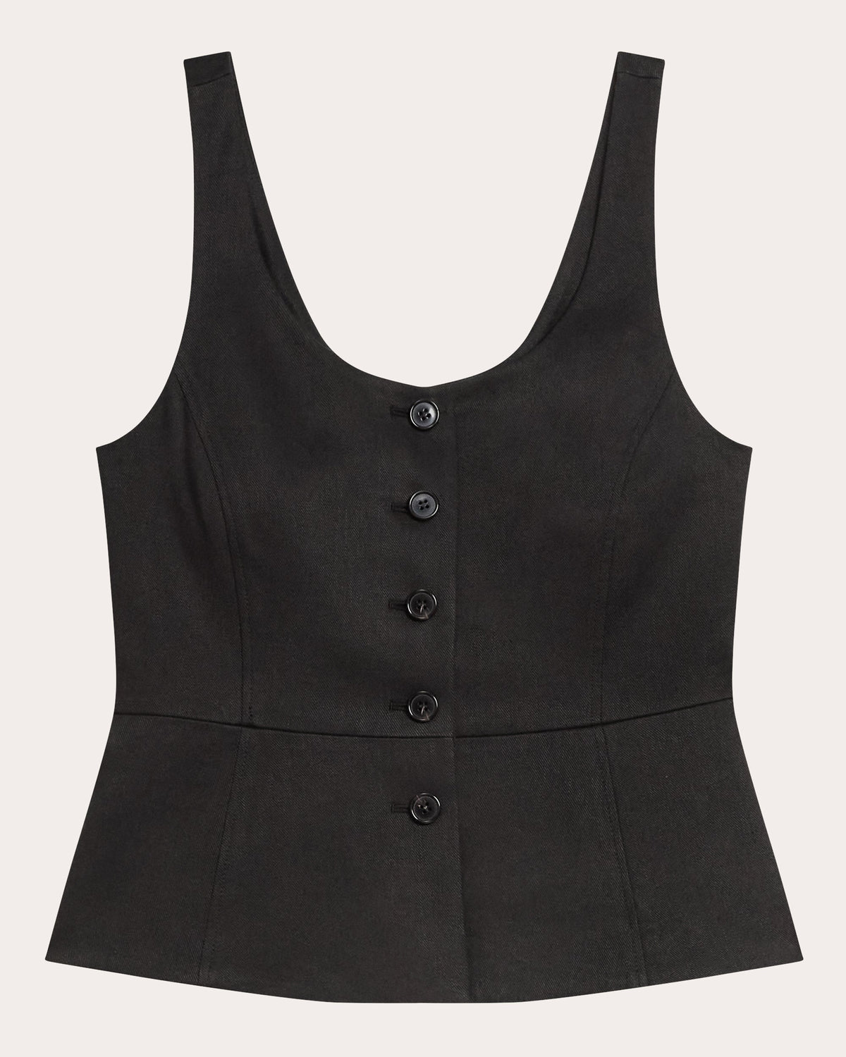 Linen Twill Peplum Vest