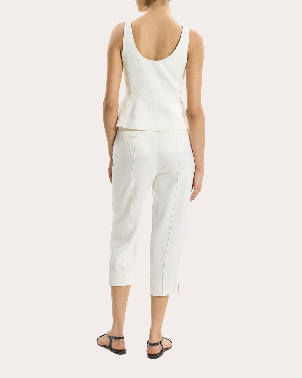 Linen Twill Peplum Vest