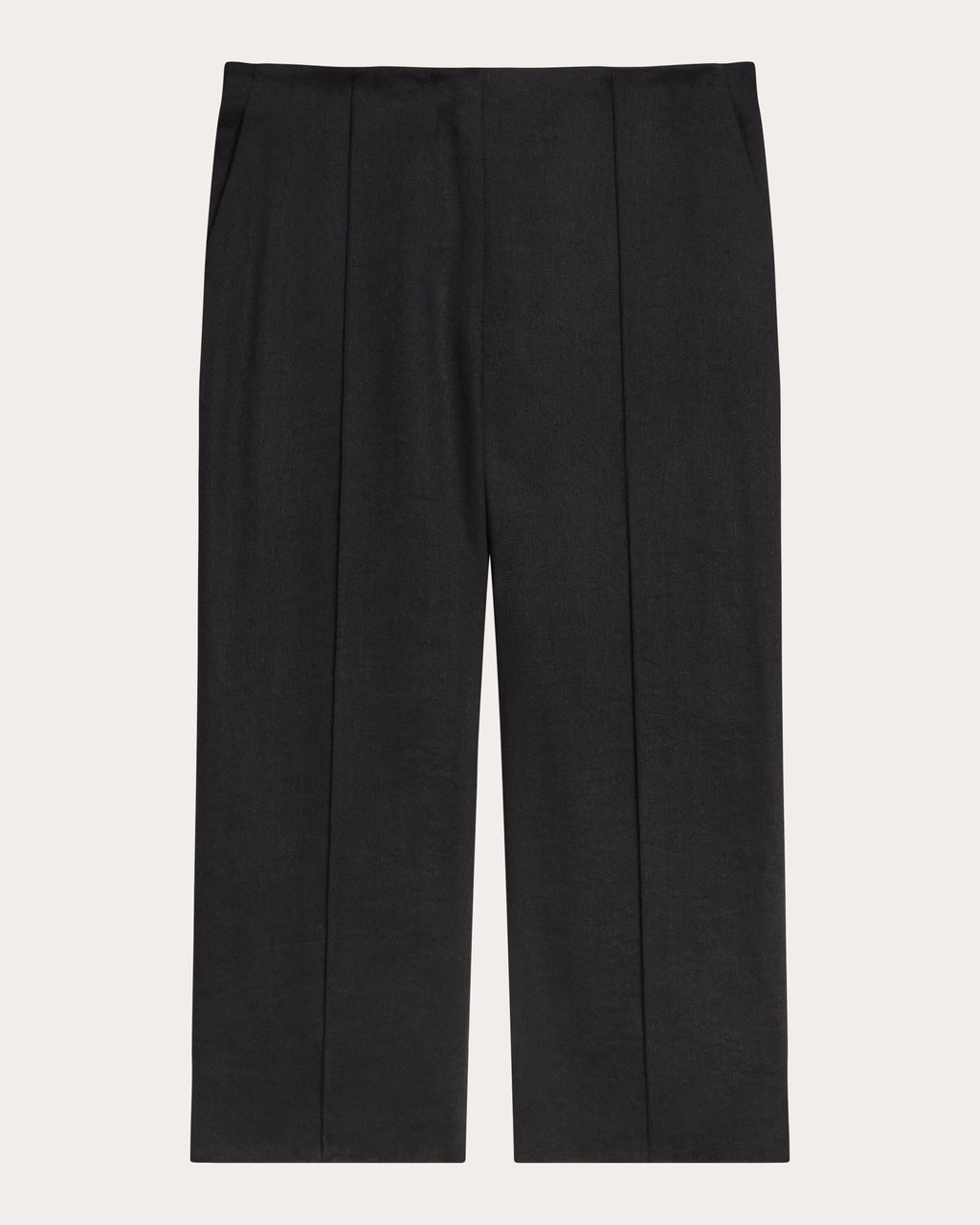 Linen Twill Slit Capri Pants