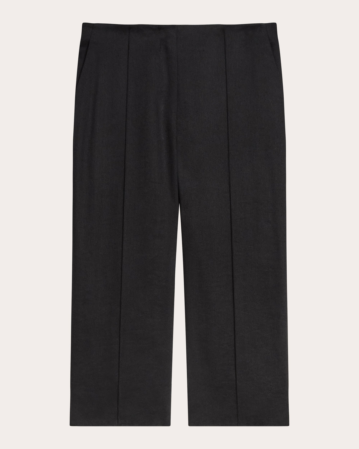 Linen Twill Slit Capri Pants