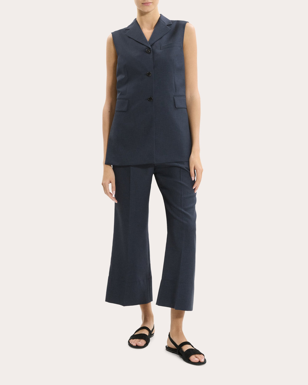 City Twill Wide Crop Pull-On Pants