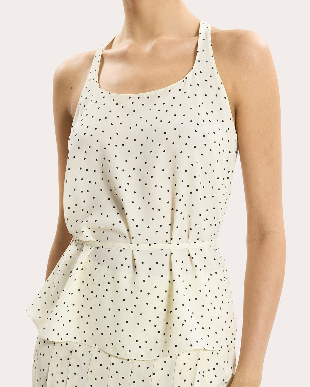 Polka Dot Belted Tank Top
