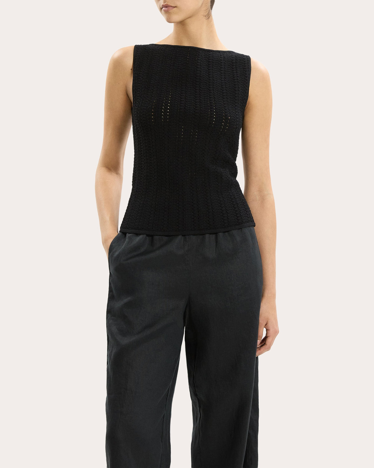 Textured Knit Boatneck Top