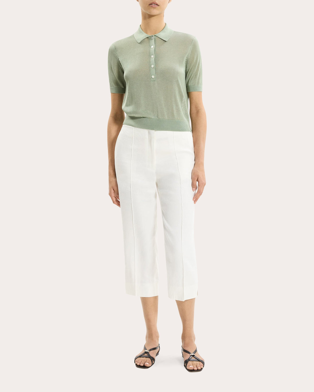 Sheer Lustrous Knit Polo