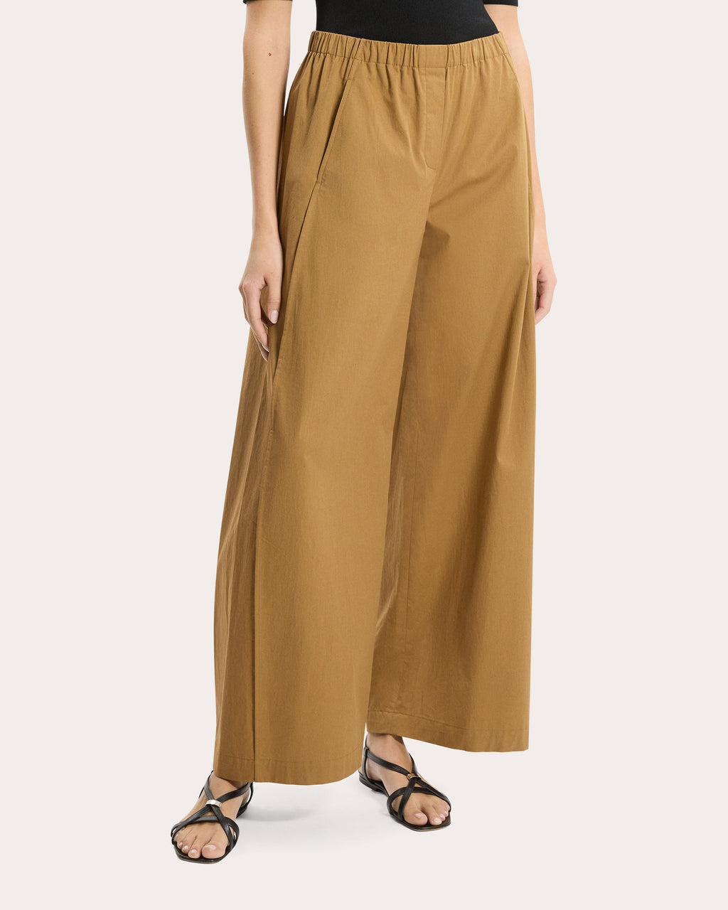 Cotton Curved Parachute Pants