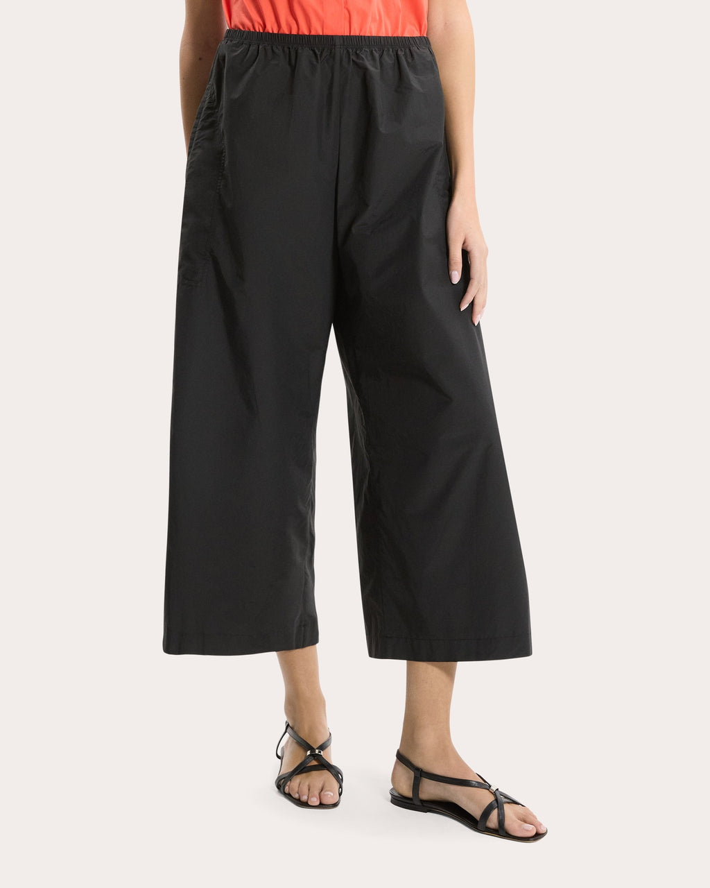 Fluid Cropped Wide-Leg Pants