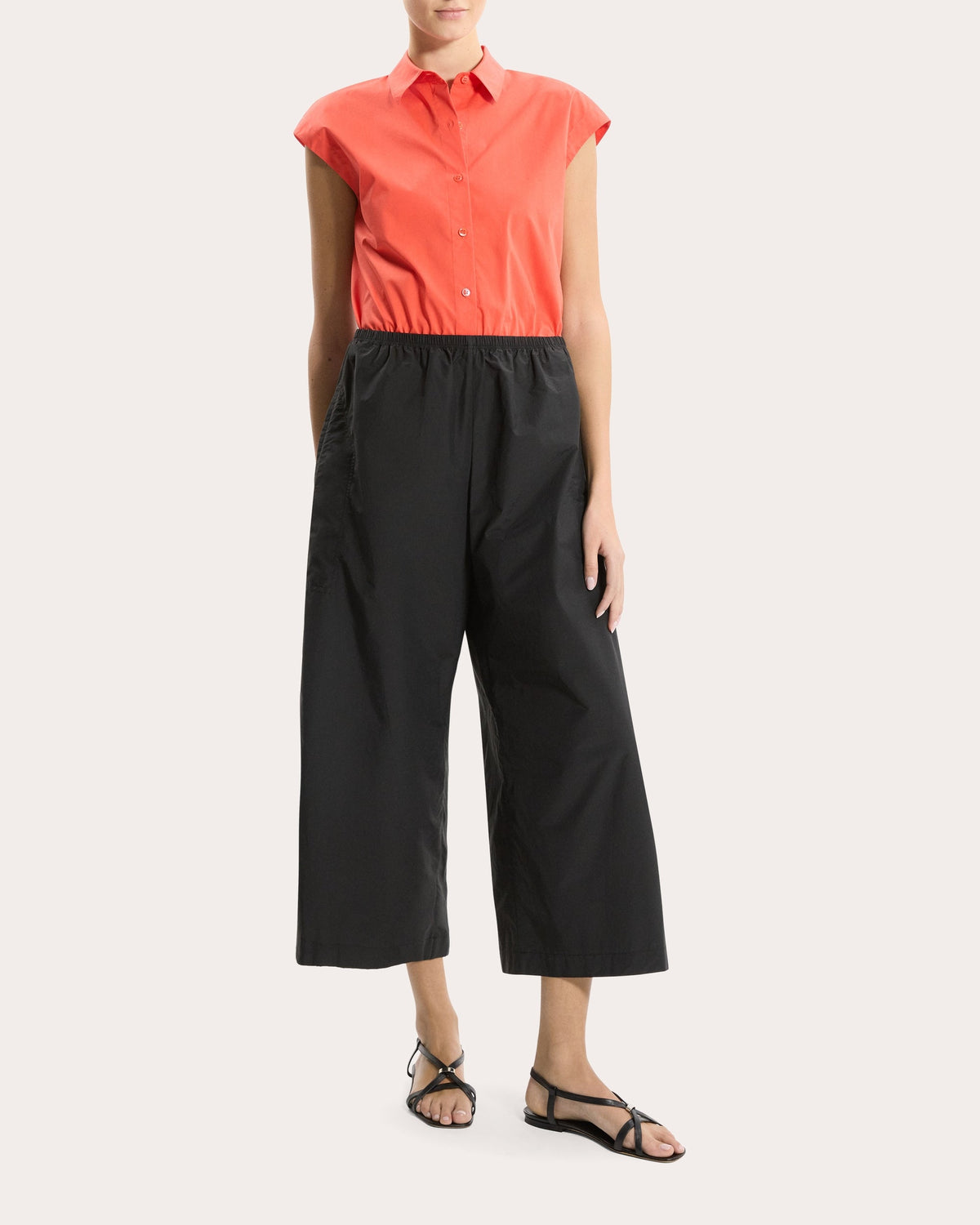 Fluid Cropped Wide-Leg Pants