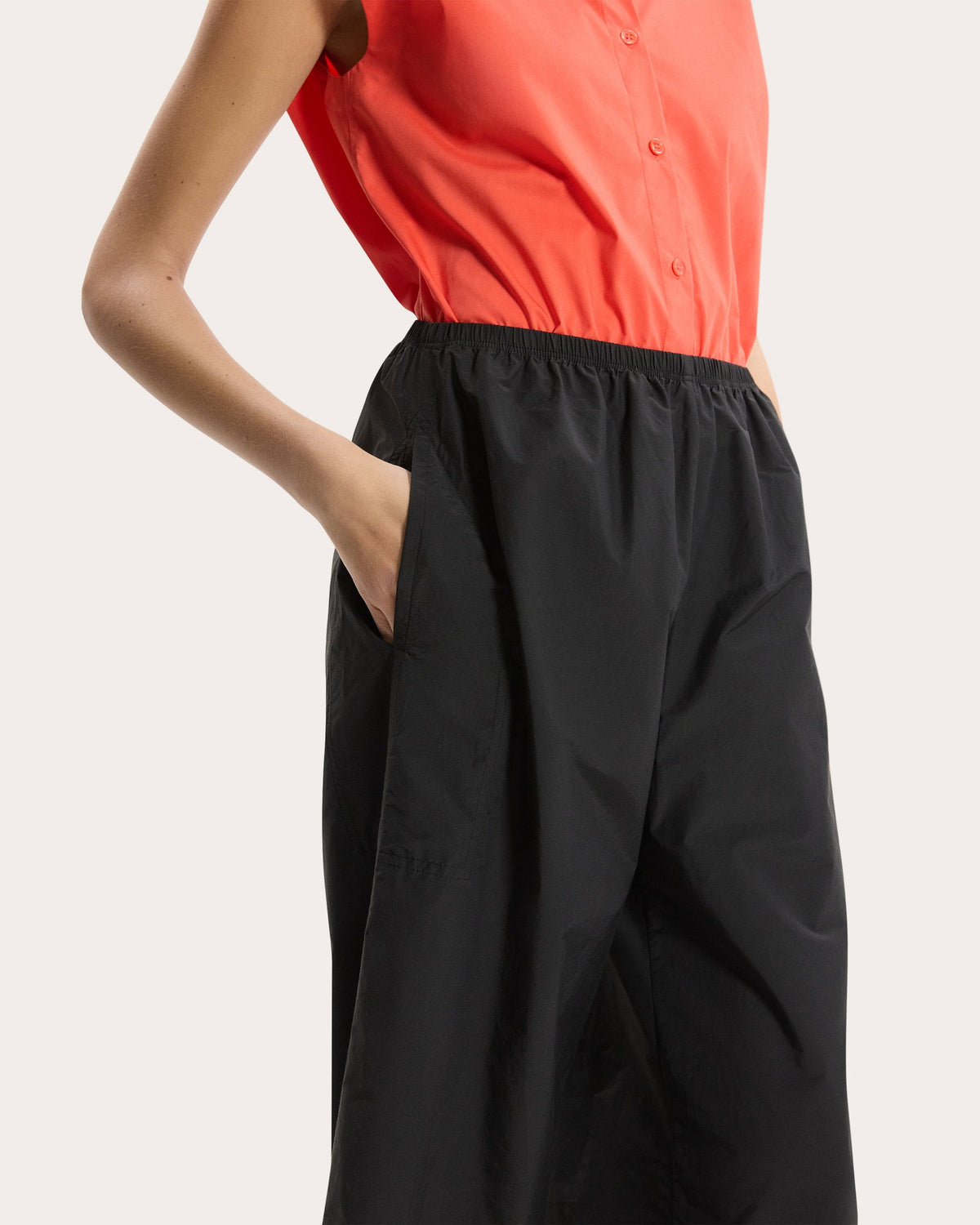 Fluid Cropped Wide-Leg Pants