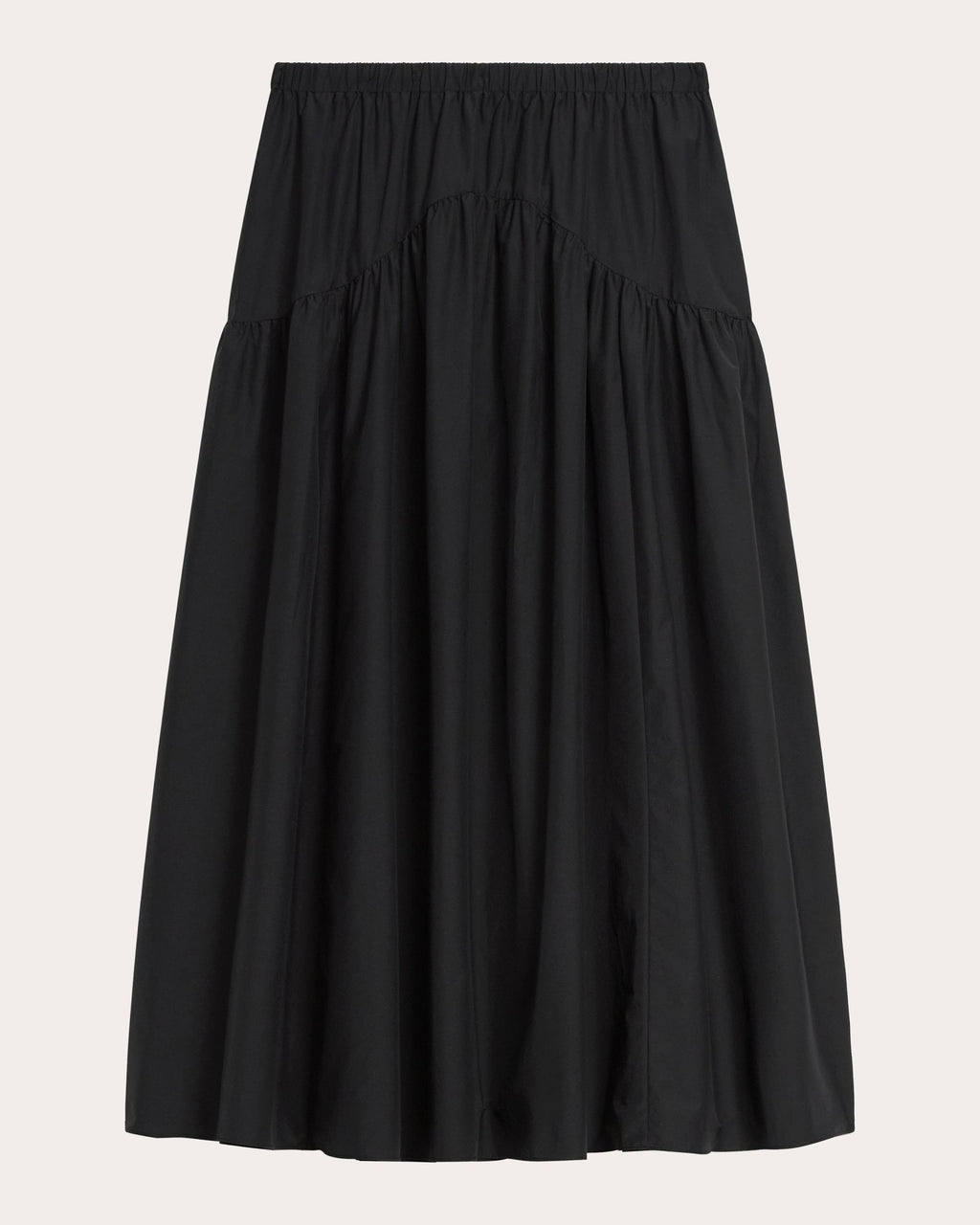 Gathered Yoke Circle Midi Skirt