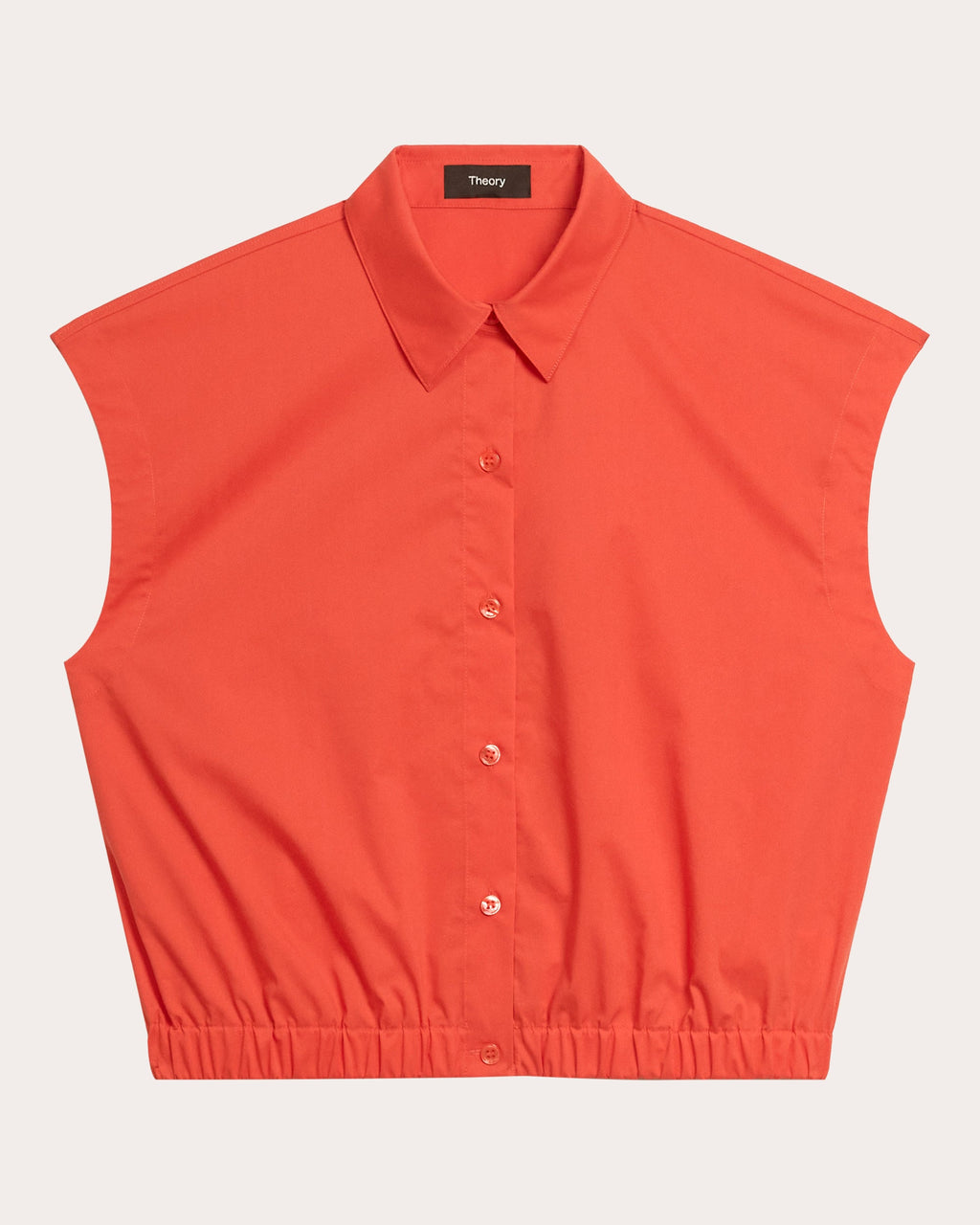 Relaxed Poplin Cap-Sleeve Shirt