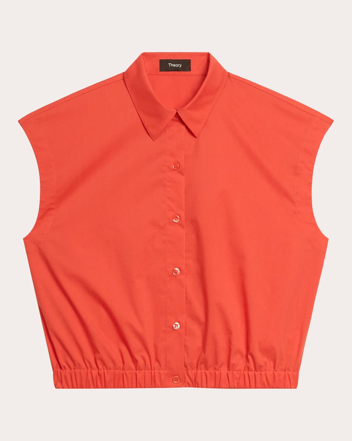 Relaxed Poplin Cap-Sleeve Shirt