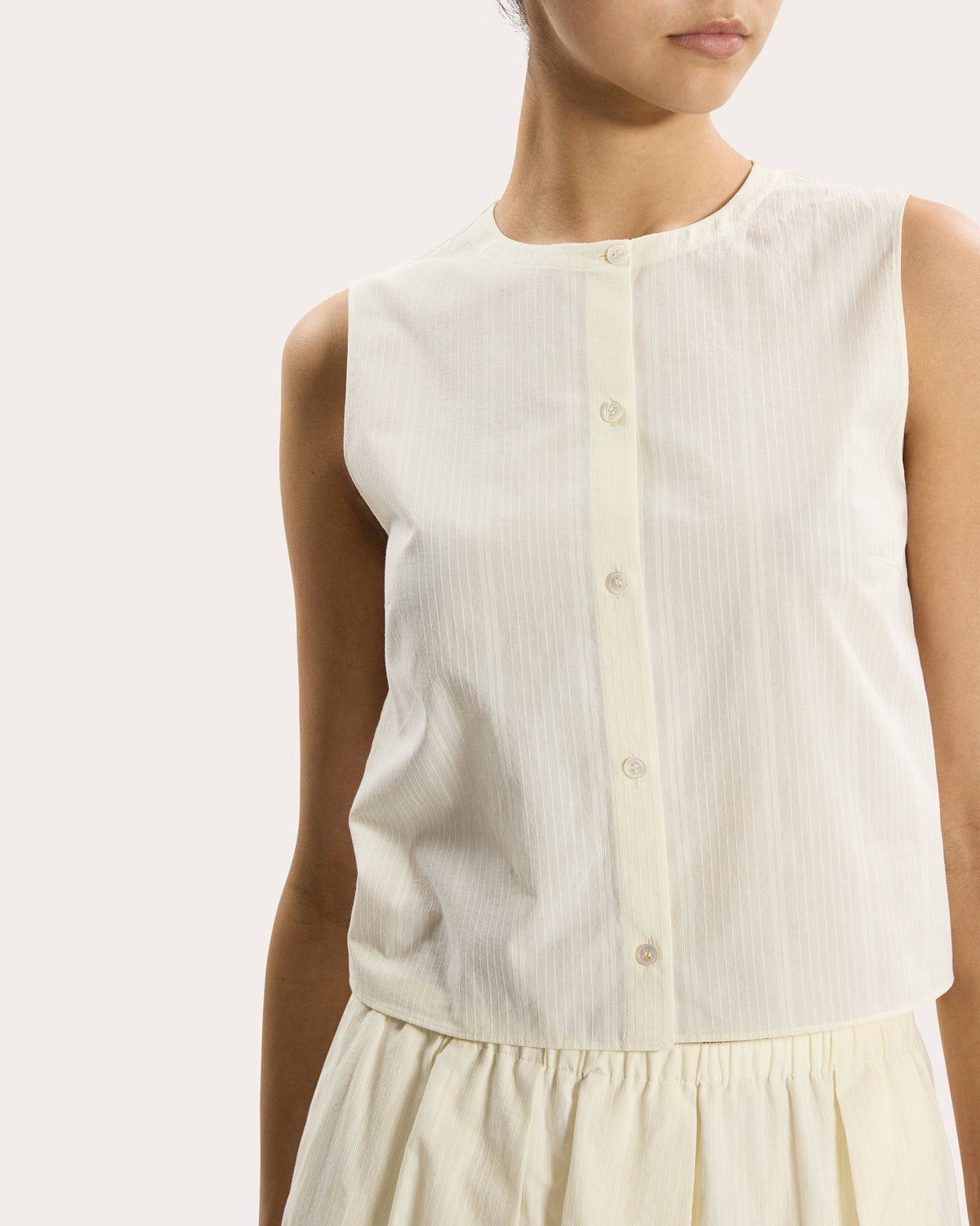 Corded Cotton Button Shell