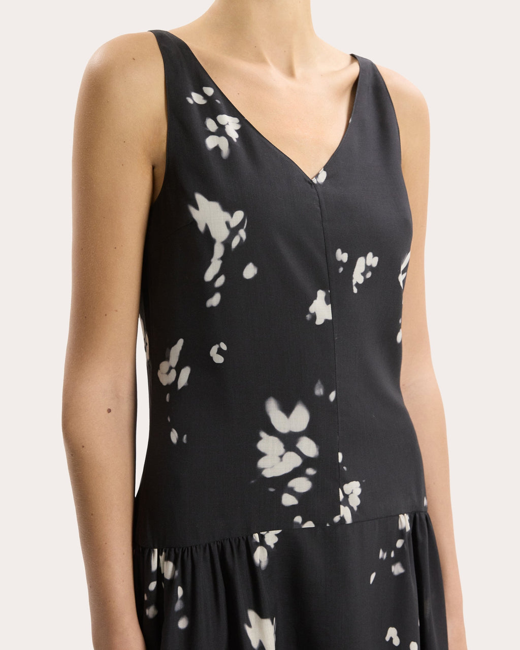Floral Gathered Drop-Waist Dress