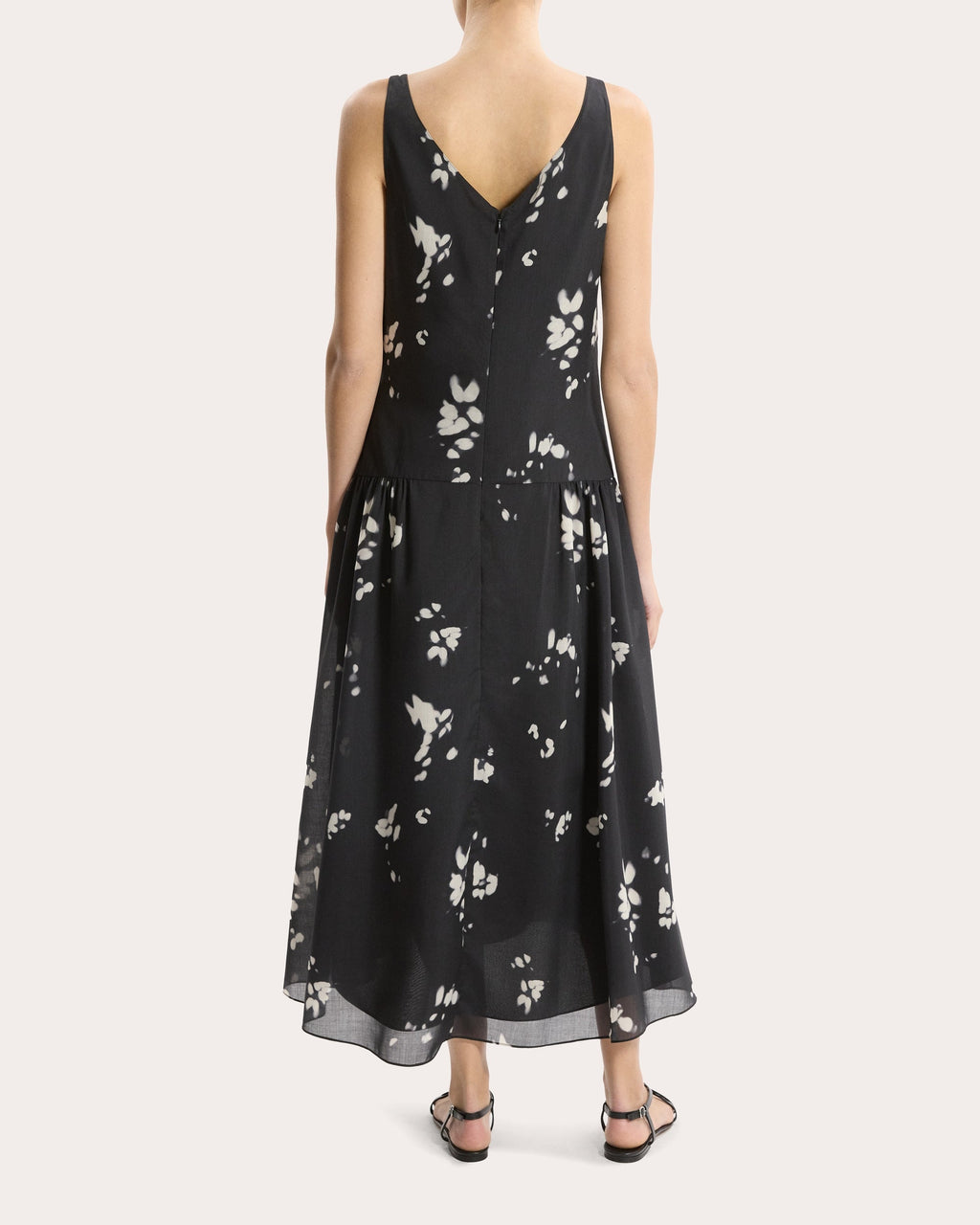 Floral Gathered Drop-Waist Dress