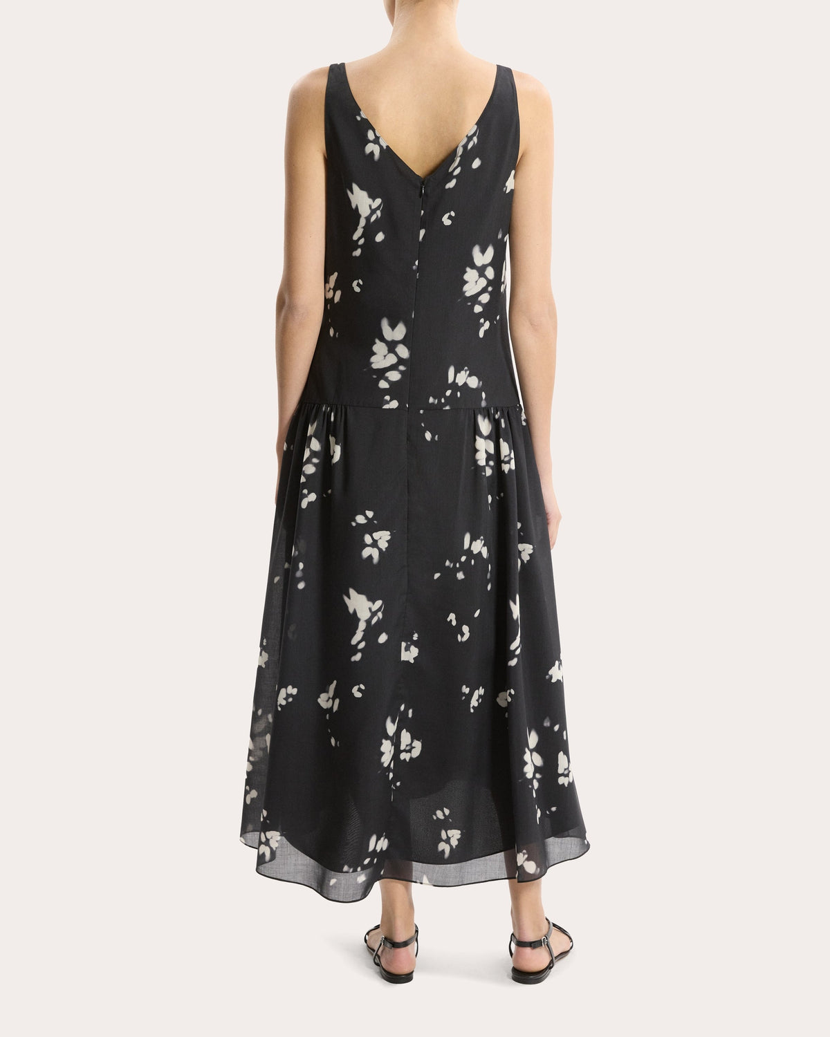 Floral Gathered Drop-Waist Dress