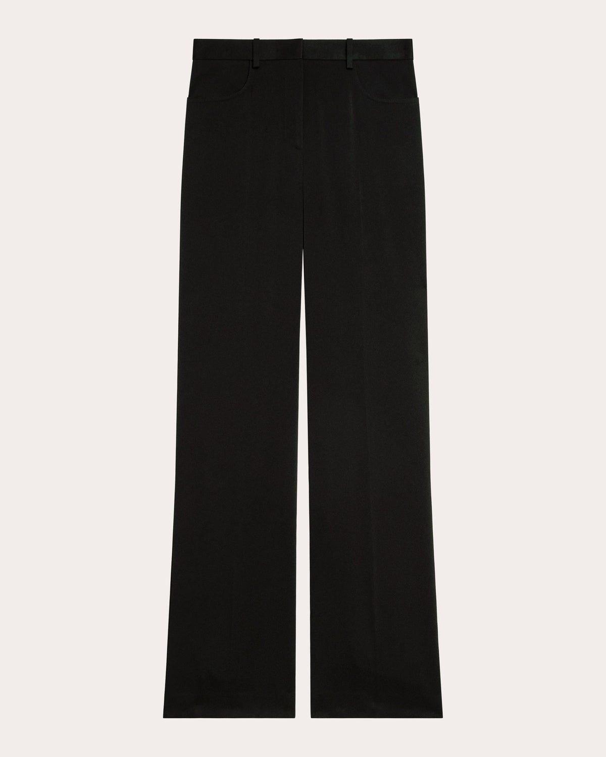 Satin Slim Straight-Leg Pants