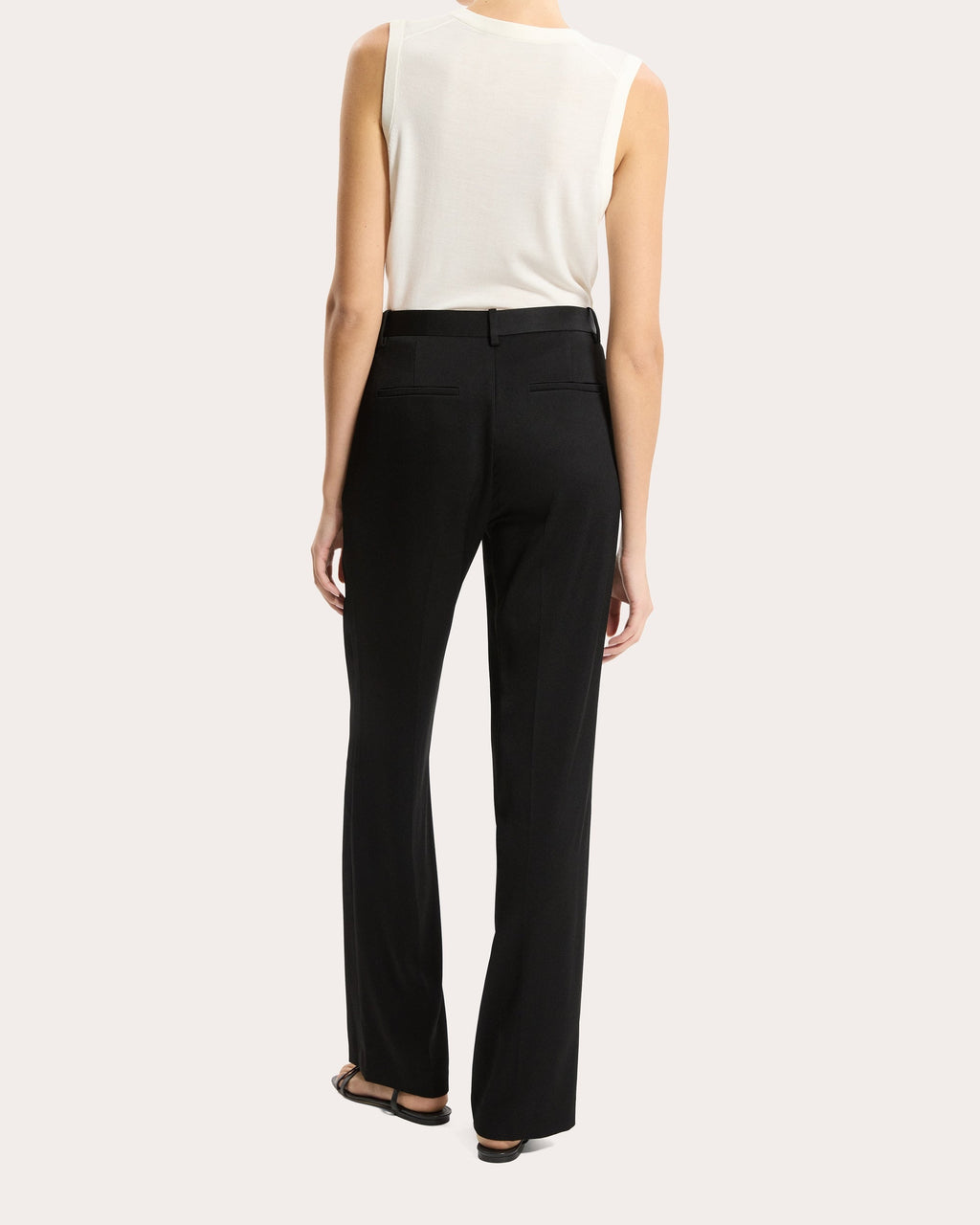 Satin Slim Straight-Leg Pants