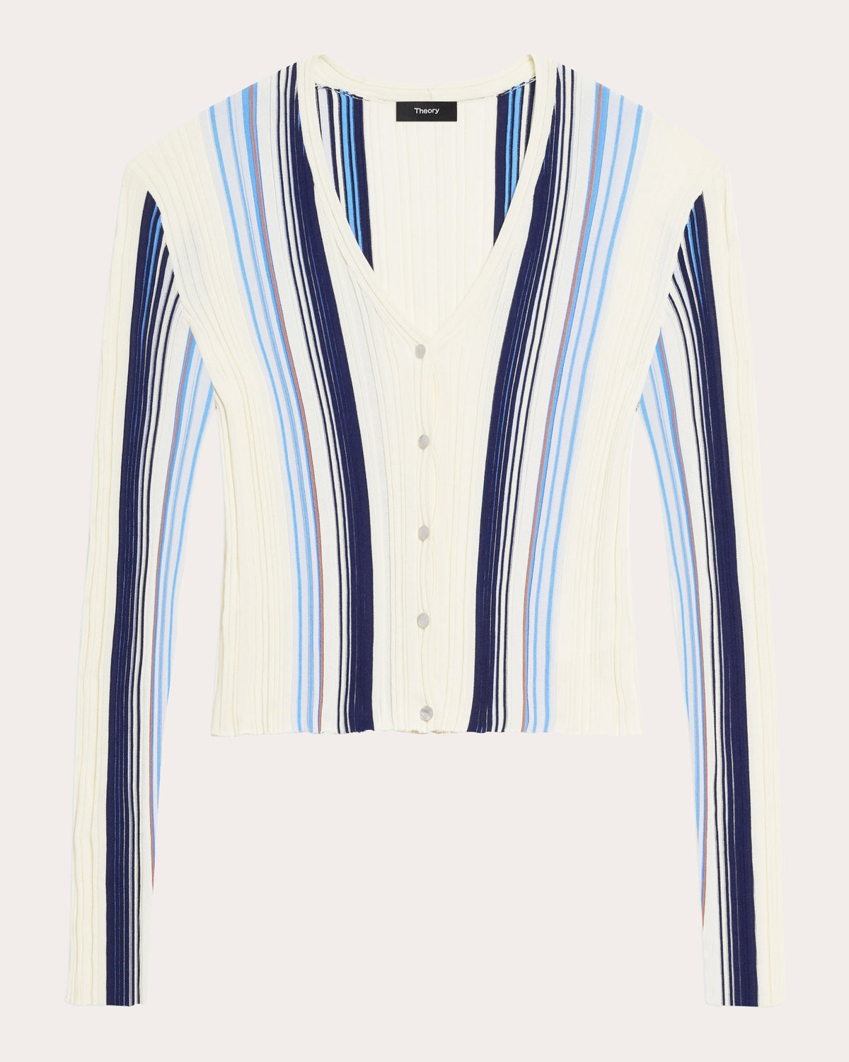 Stripe Rib Knit Slim Cardigan