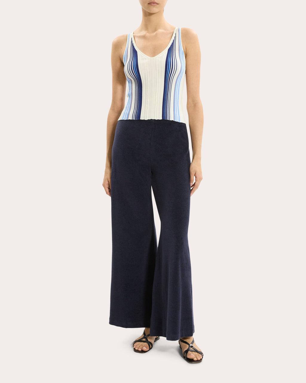 Stripe Rib Knit Scoop Neck Tank