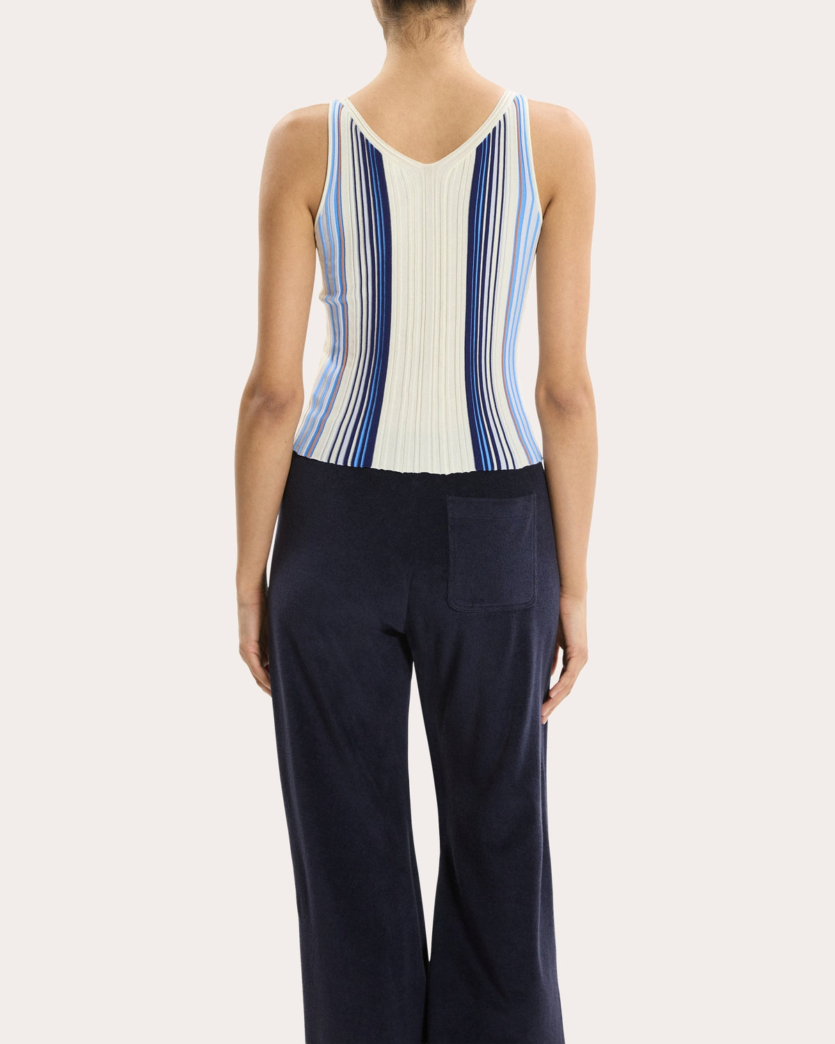 Stripe Rib Knit Scoop Neck Tank