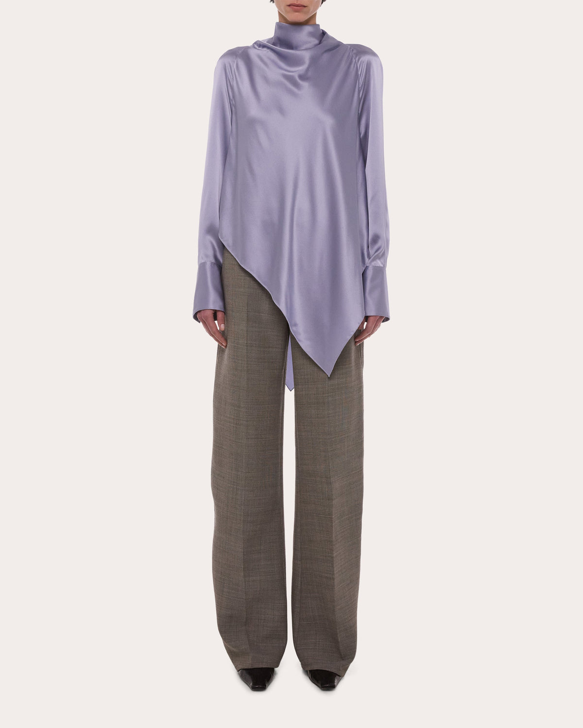 Silk Tie-Neck Handkerchief Top
