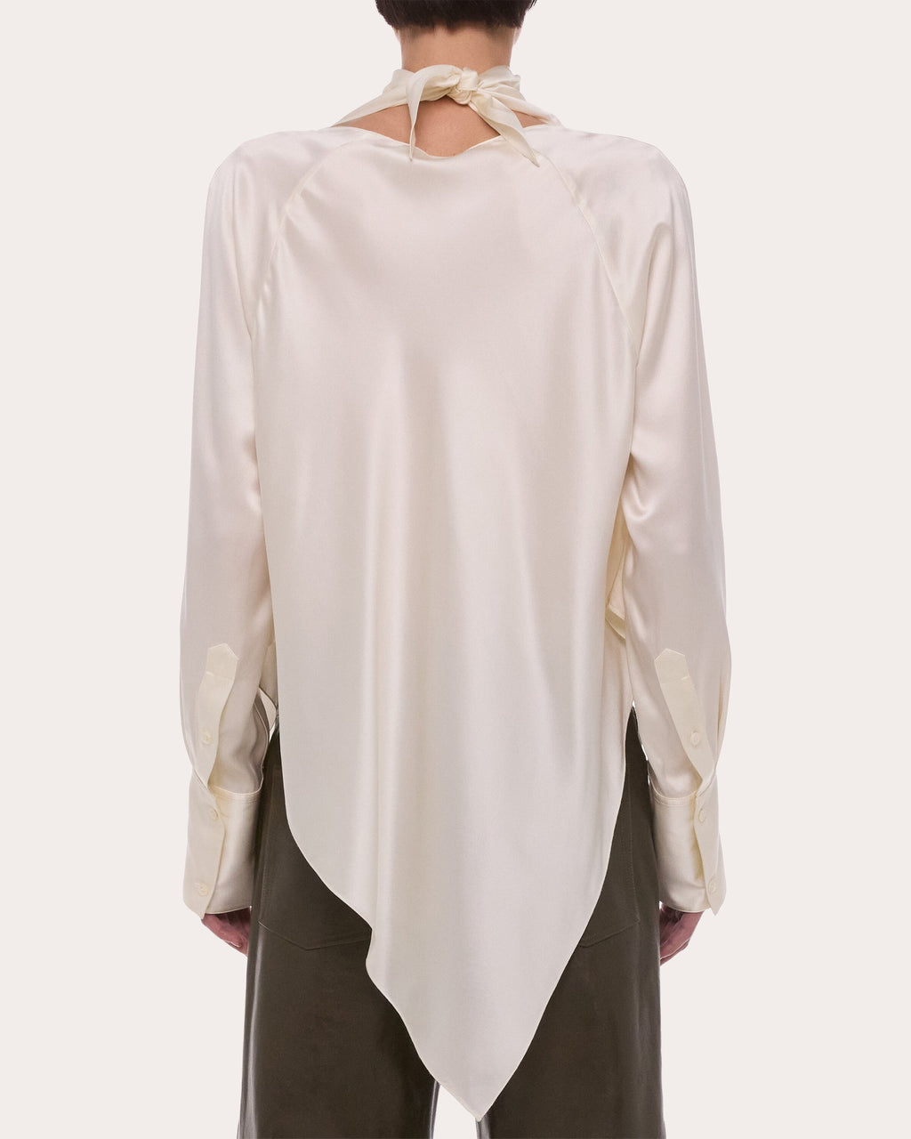 Silk Tie-Neck Handkerchief Top