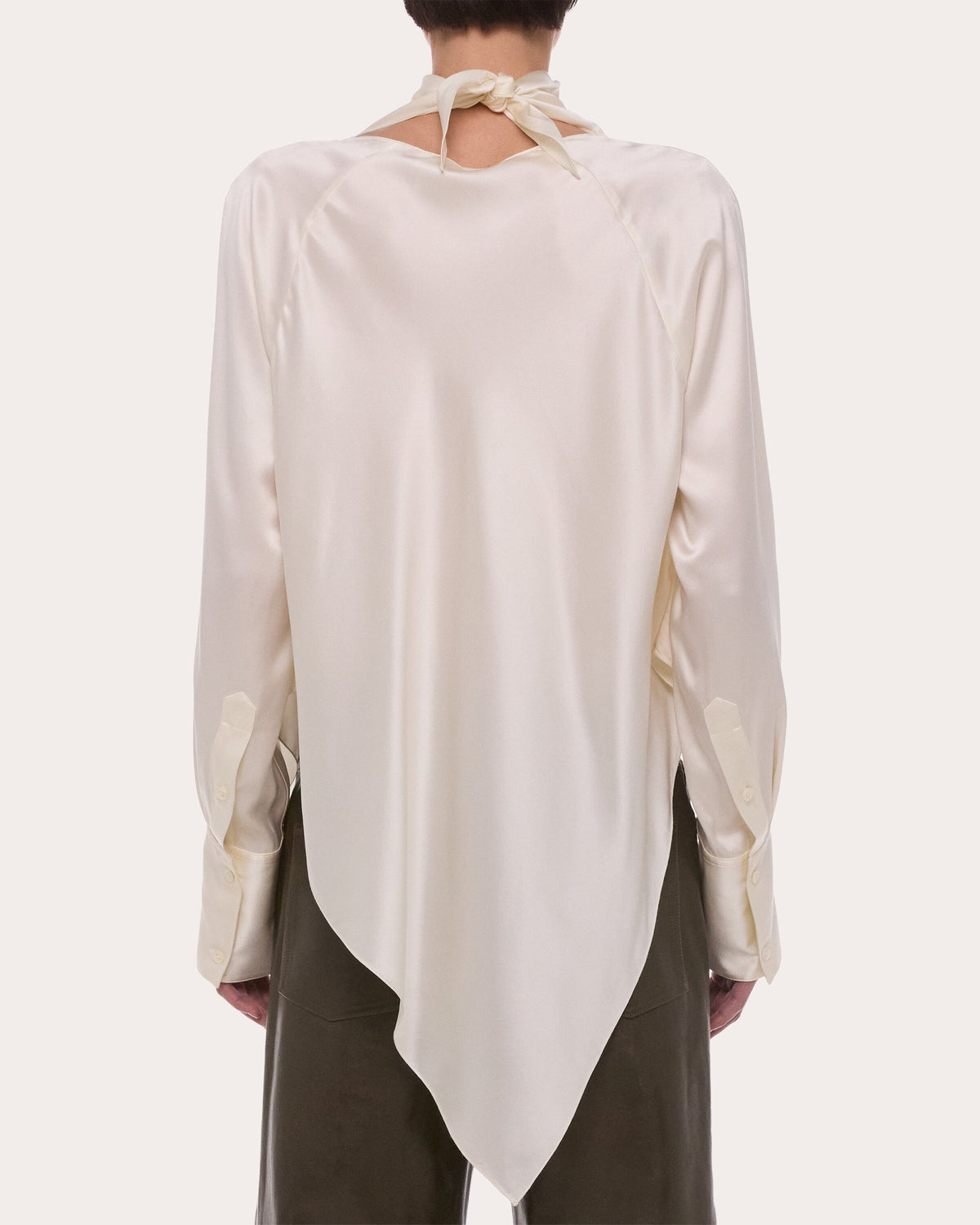 Silk Tie-Neck Handkerchief Top
