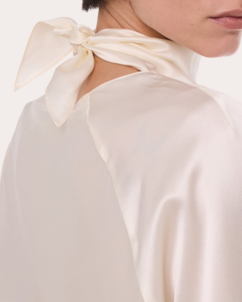 Silk Tie-Neck Handkerchief Top