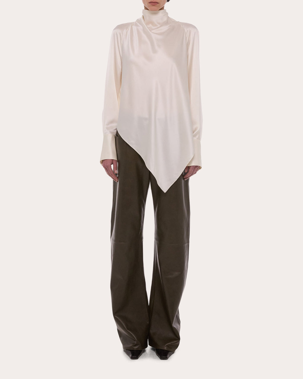 Silk Tie-Neck Handkerchief Top