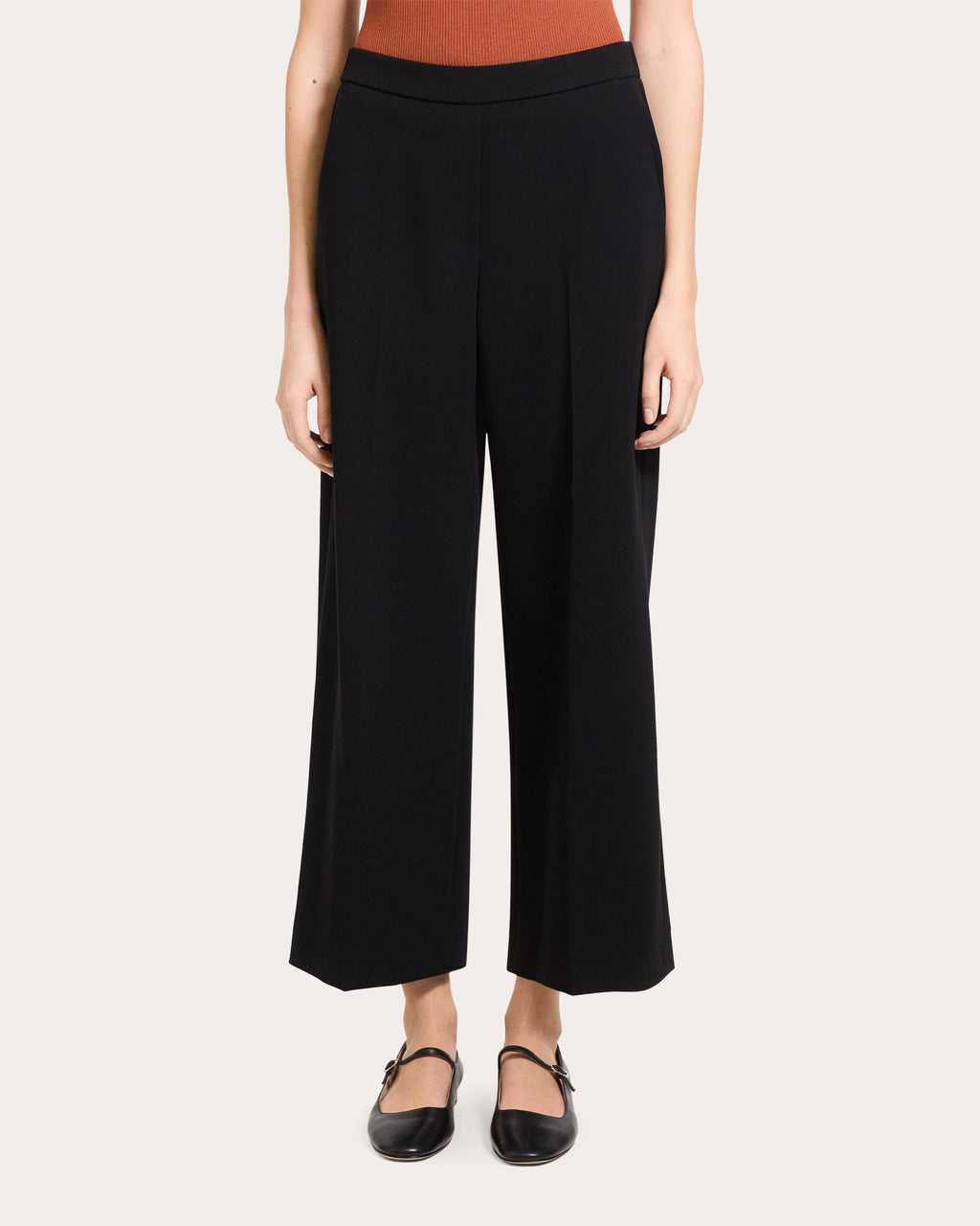 Classic Crepe Cropped Pull-On Pants