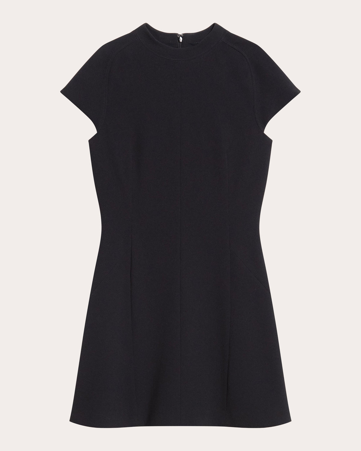 Seamed Crepe A-Line Mini Dress