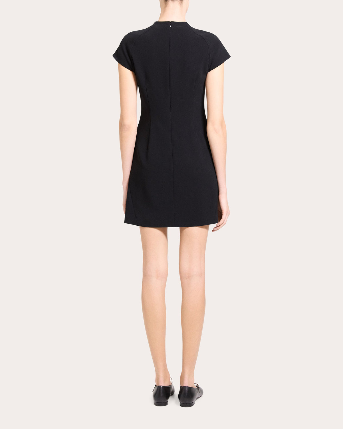 Seamed Crepe A-Line Mini Dress