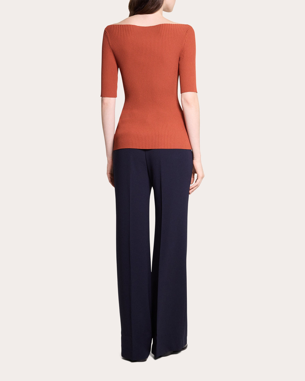 Rib Knit Boatneck Top
