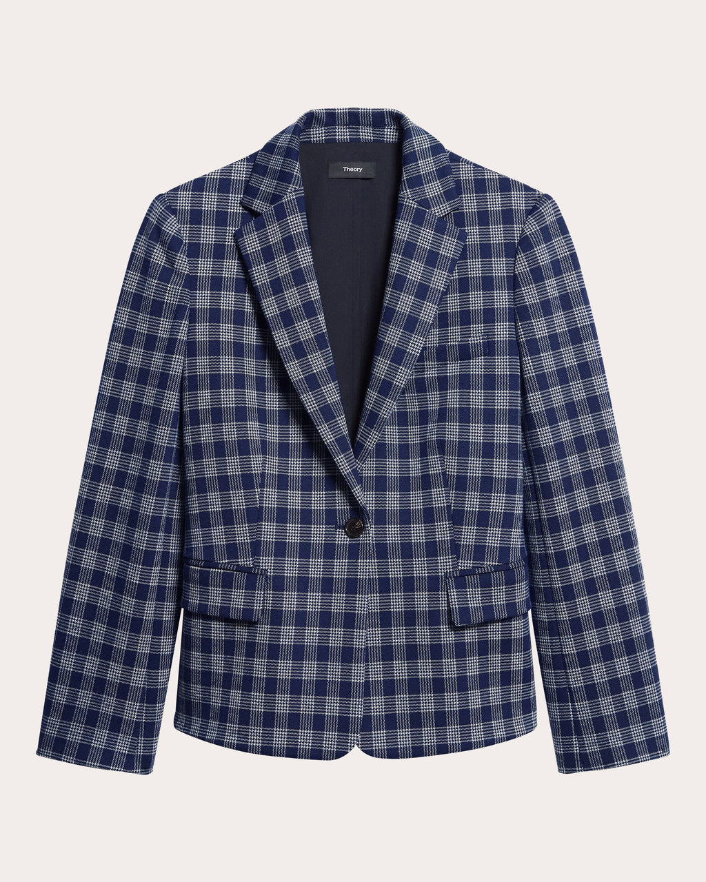 Plaid Slim Single-Breasted Blazer