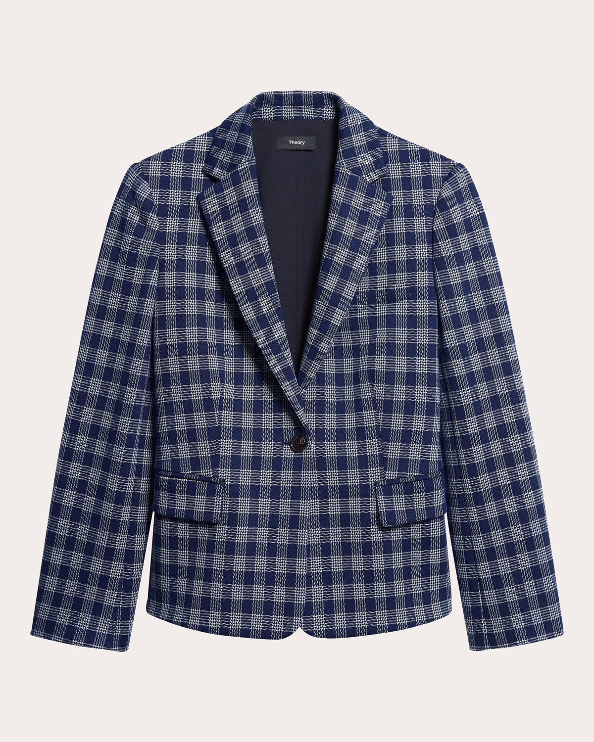 Plaid Slim Single-Breasted Blazer