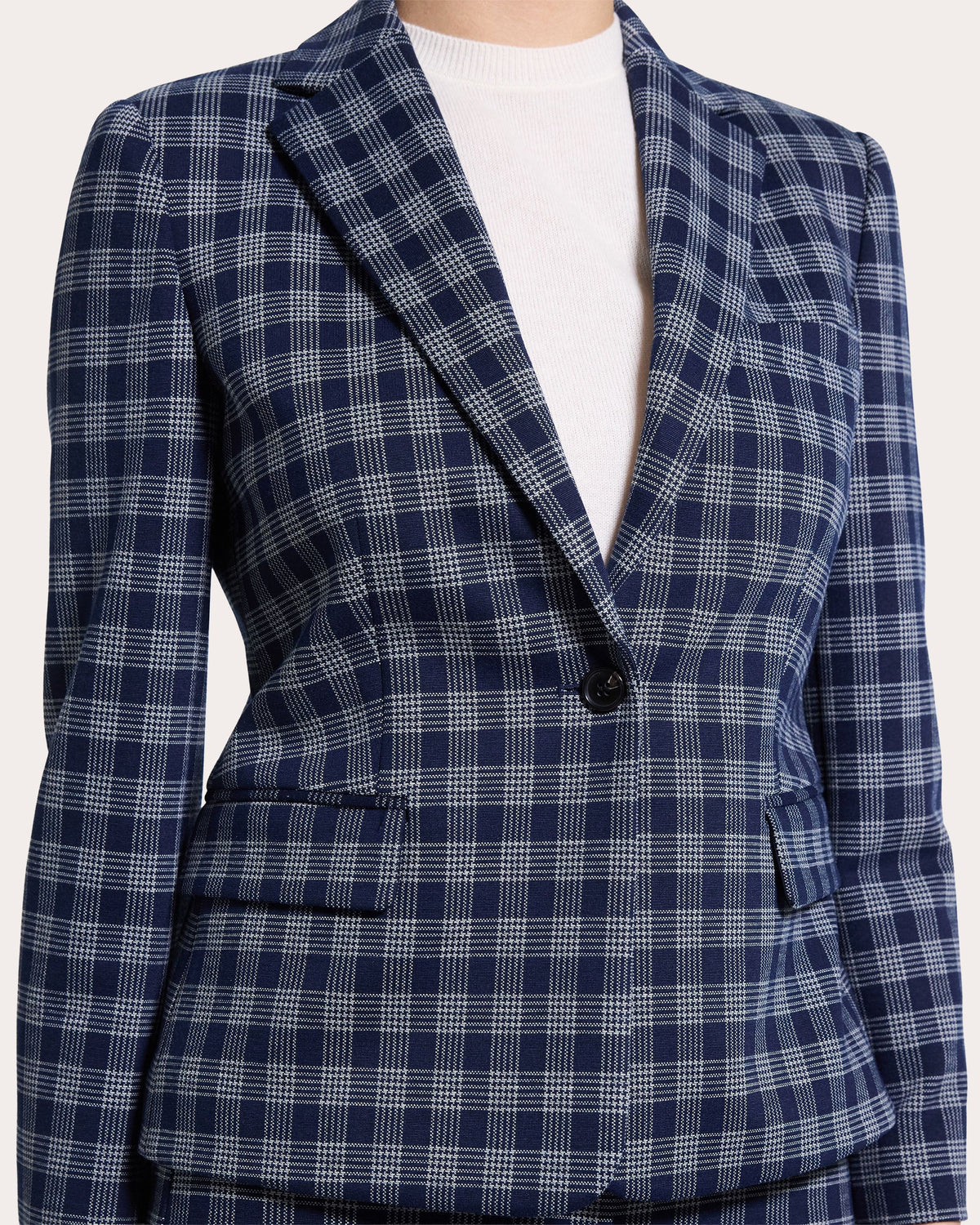 Plaid Slim Single-Breasted Blazer
