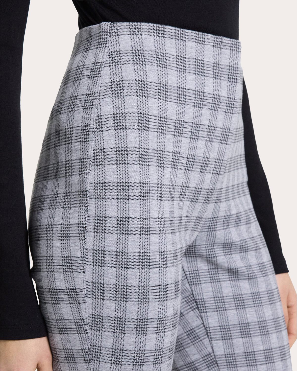 Plaid High-Rise Cropped Kick Pants
