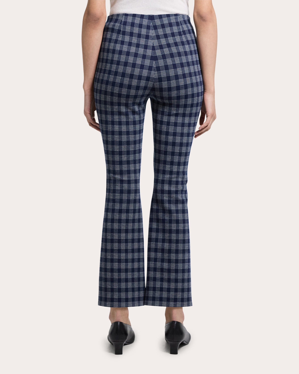 Plaid High-Rise Cropped Kick Pants
