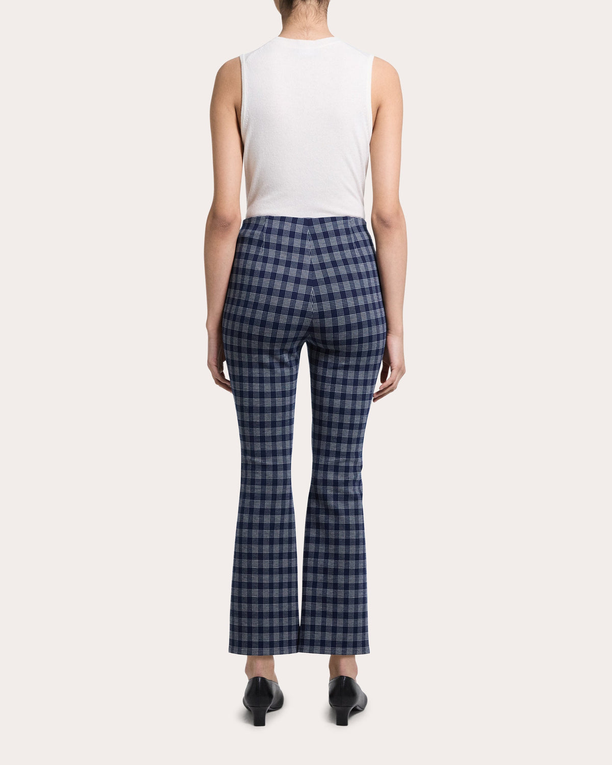 Plaid High-Rise Cropped Kick Pants
