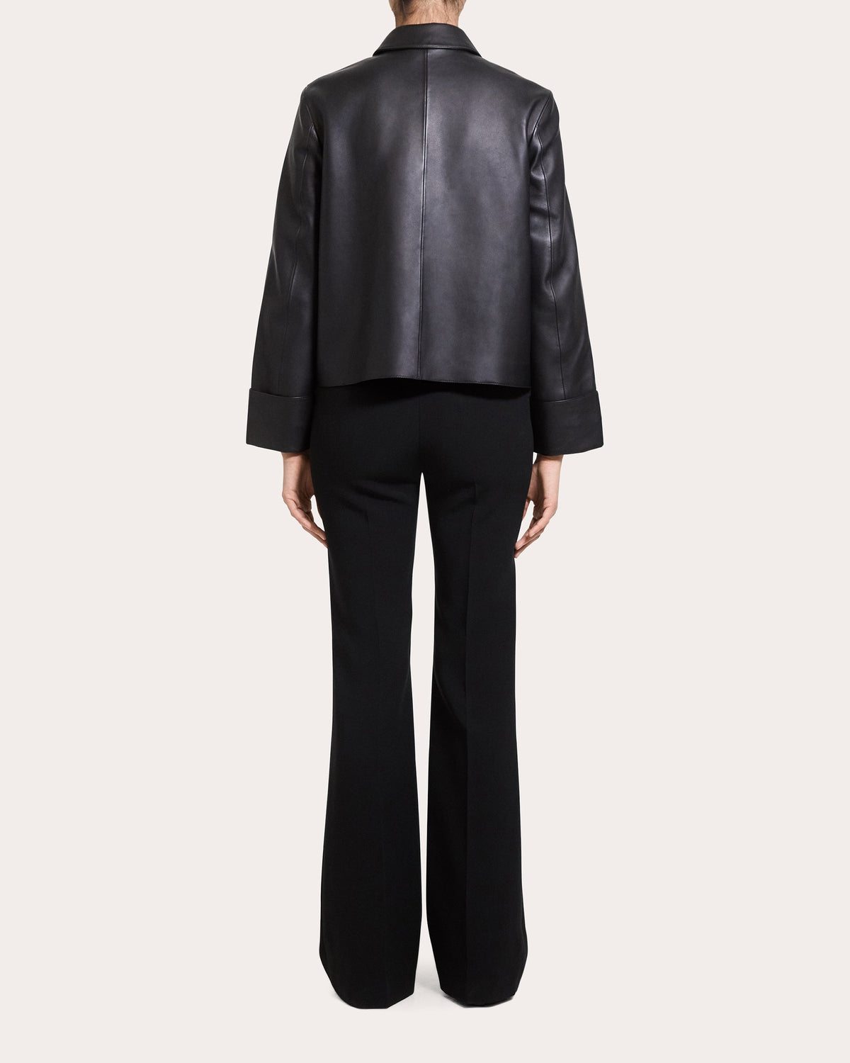 Leather Boxy Shirt Jacket