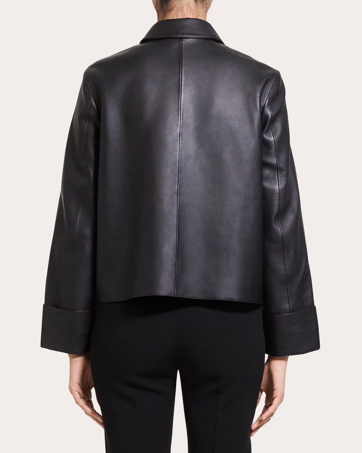 Leather Boxy Shirt Jacket