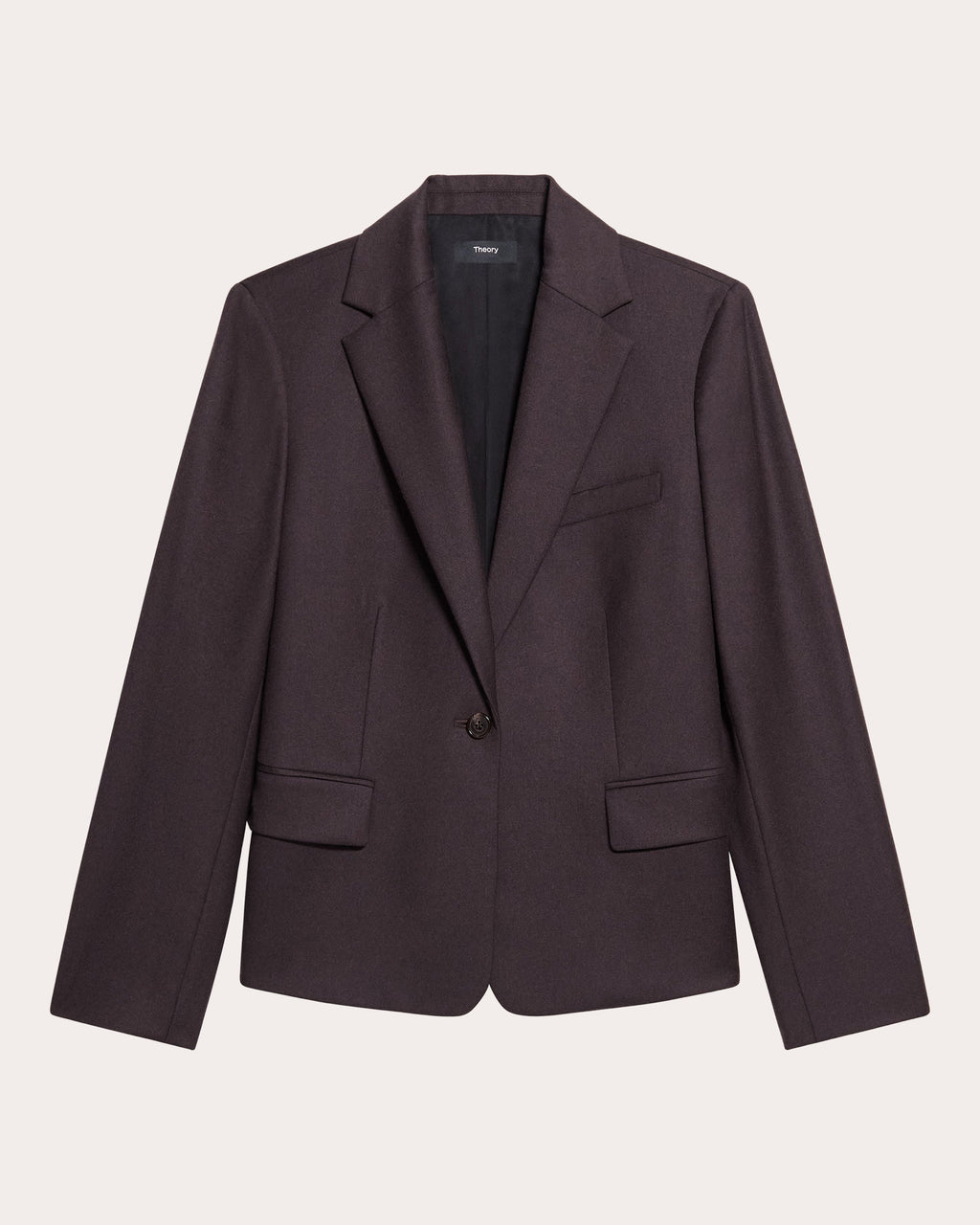 Sleek Flannel Wool Slim Blazer