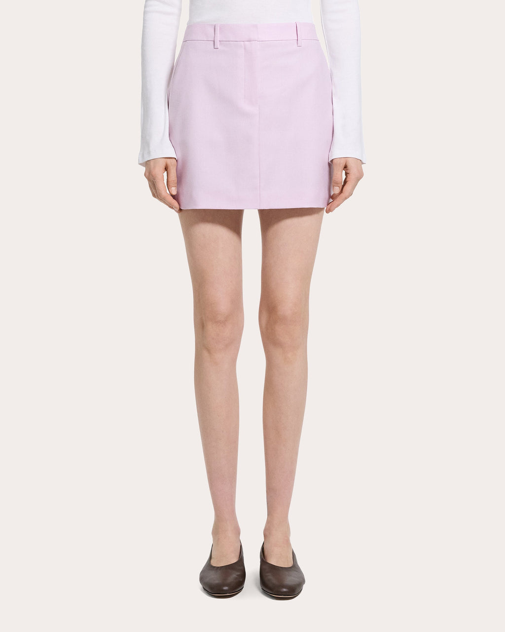 Sleek Flannel Knife Pleat Mini Skirt