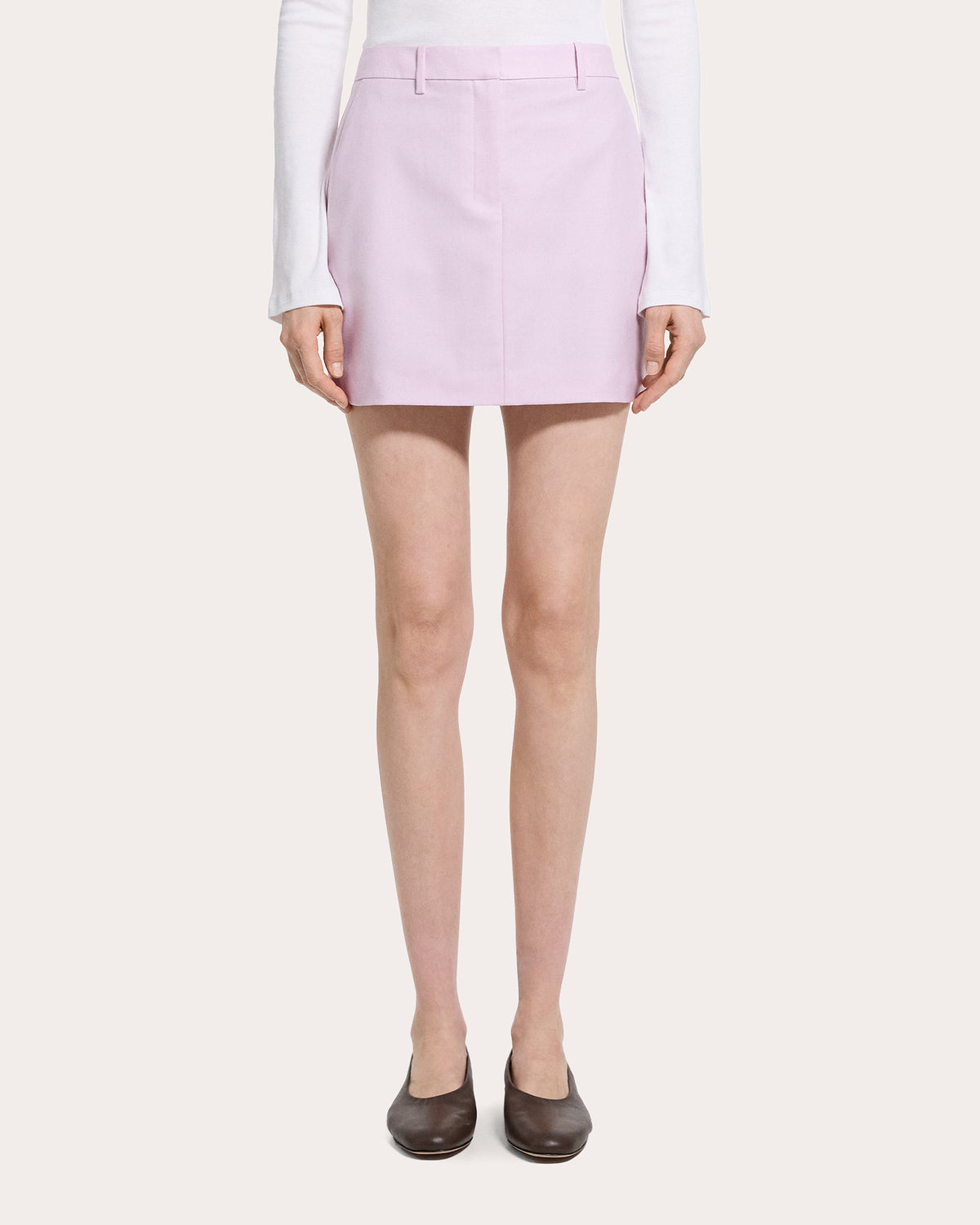 Sleek Flannel Knife Pleat Mini Skirt